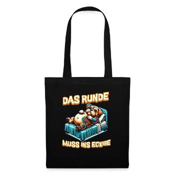 I'm tired so the round has to sleep in the square - Tote Bag - black - Front
