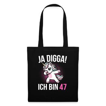 47th Birthday Women's Unicorn Gift - Tote Bag - black - Front