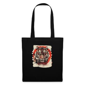 80er Jahre Retro Japanischer Tiger - Stoffbeutel - Schwarz - Vorne
