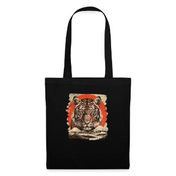 80er Jahre Retro Japanischer Tiger - Stoffbeutel - Schwarz - Vorne