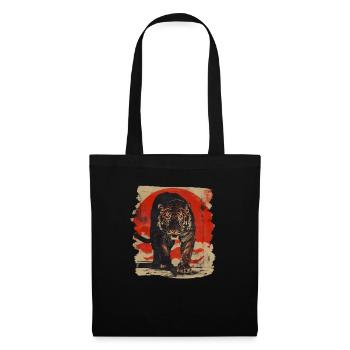 80er Jahre Retro Japanischer Tiger - Stoffbeutel - Schwarz - Vorne