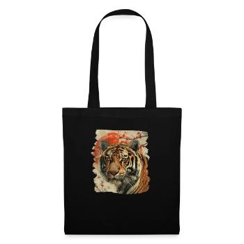 80er Jahre Retro Japanischer Tiger - Stoffbeutel - Schwarz - Vorne