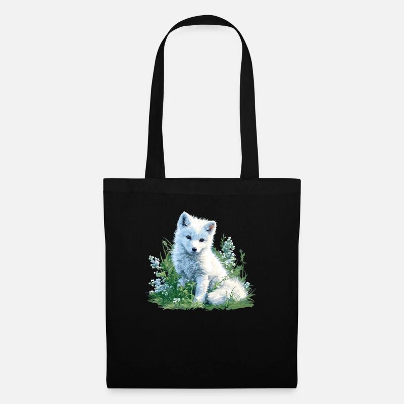 Arctic Fox Polarfüchse Polarfuchs - Stoffbeutel - Schwarz