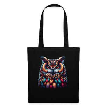 Eule Kunst Geschenk Geburtstag - Stoffbeutel - Schwarz - Vorne