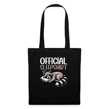 Official Sleeping Shirt Funny Raccoon - Tote Bag - black - Front