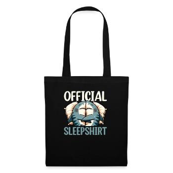 Official Sleep Shirt Funny Shark Pajamas - Tote Bag - black - Front