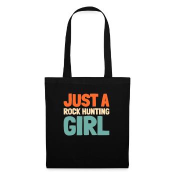 Géologue Collectionneur de pierres Juste une fille chasseuse de roches - Sac en tissu - noir - Devant