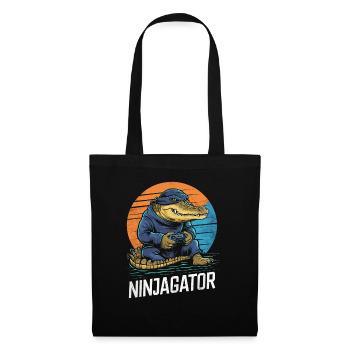 Ninja Alligator Gamer Fun Gaming Reptile Graphic - Tote Bag - black - Front