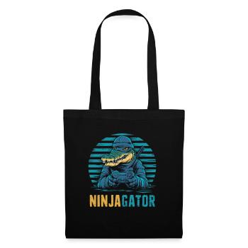 Ninja Alligator Gamer Fun Gaming Reptile Graphic - Tote Bag - black - Front