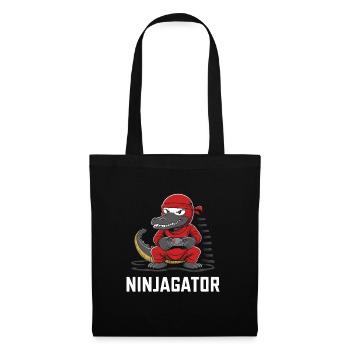Ninja Alligator Gamer Fun Gaming Reptile Graphic - Tote Bag - black - Front