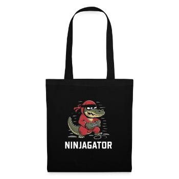 Ninja Alligator Gamer Fun Gaming Reptile Graphic - Tote Bag - black - Front