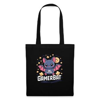 Mignon Gaming Bat Gamebat pour les amateurs de chauves-souris - Sac en tissu - noir - Devant