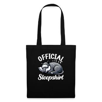 Offizielles Schlafshirt Lustiger Tapir Pyjama - Stoffbeutel - Schwarz - Vorne