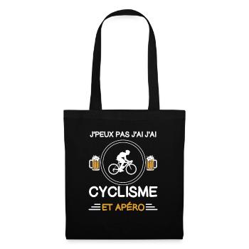 I can't I have cycling aperitif cyclist - Tote Bag - black - Front