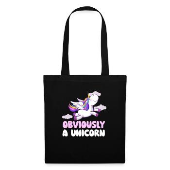 Évidemment une licorne - Licorne arc-en-ciel mystique - Sac en tissu - noir - Devant