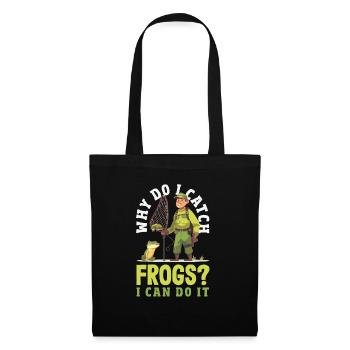 Grenouille amphibie chasseur passionné grenouille - Sac en tissu - noir - Devant