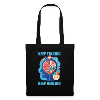 Aide pour la dépression - Panne mentale - Sac en tissu - noir - Devant