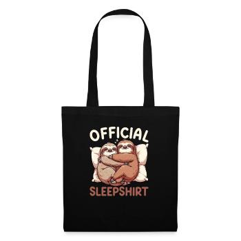 Offizielles Schlafshirt Lustiges Faultier Pyjama - Stoffbeutel - Schwarz - Vorne