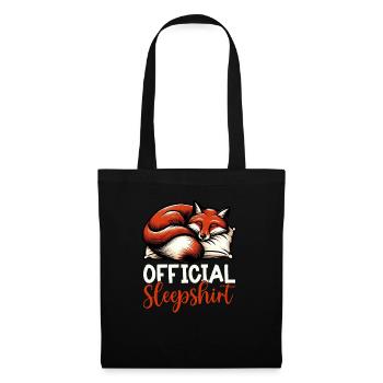Offizielles Schlafshirt Lustiger Fuchs Pyjama - Stoffbeutel - Schwarz - Vorne