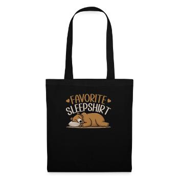 Offizielles Schlafshirt Lustiger Grizzly Bär - Stoffbeutel - Schwarz - Vorne