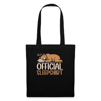 Offizielles Schlafshirt Lustiger Grizzly Bär - Stoffbeutel - Schwarz - Vorne