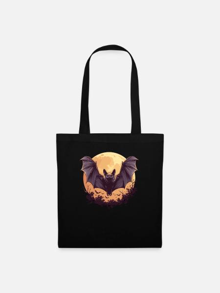 Bat Fledermäuse Fledermaus - Stoffbeutel - Schwarz