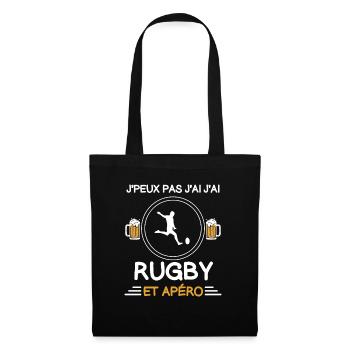 I can't I have rugby aperitif rugby player - Tote Bag - black - Front
