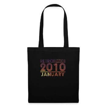 Retro Birthday January 2010 - Sunset line - Tote Bag - black - Front