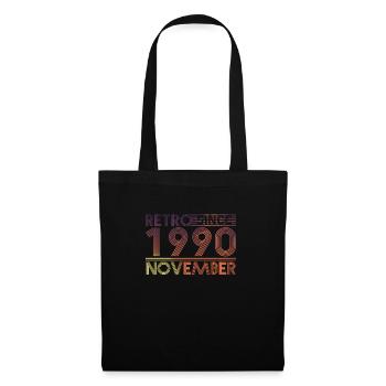 Retro Birthday November 1990 - Sunset line - Tote Bag - black - Front