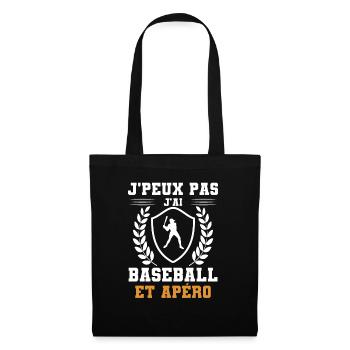 I can't I have Baseball und humorvollen Aperitif - Stoffbeutel - Schwarz - Vorne