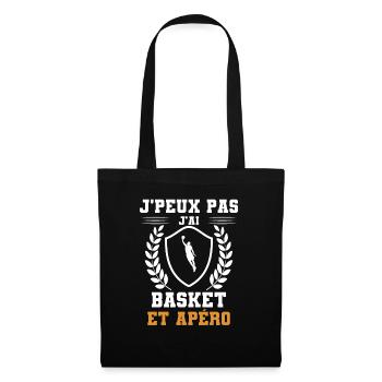 I can't I have basketball and aperitif humor - Tote Bag - black - Front