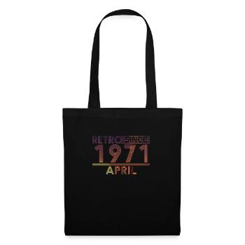 Retro Birthday April 1971 - Sunset line - Tote Bag - black - Front