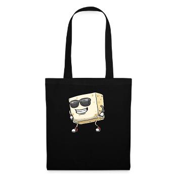 Tofu dansant pour les végétaliens et les amateurs de tofu - Sac en tissu - noir - Devant