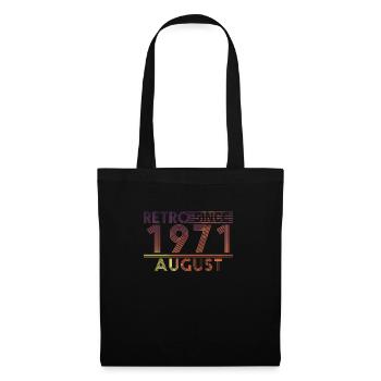 Retro Birthday August 1971 - Sunset line - Tote Bag - black - Front
