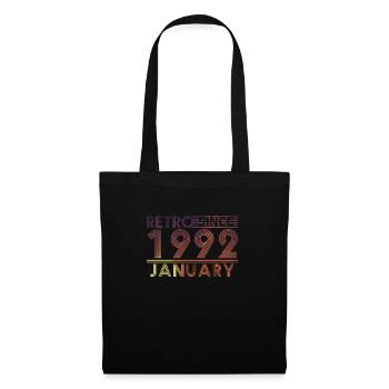 Anniversaire rétro Janvier 1992 - Ligne Sunset - Sac en tissu - noir - Devant