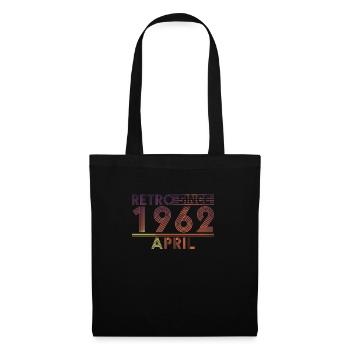 Anniversaire rétro avril 1962 - Ligne de coucher de soleil - Sac en tissu - noir - Devant