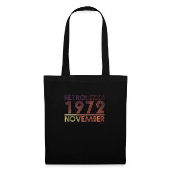 Retro Geburtstag November 1972 - Sunset line - Stoffbeutel - Schwarz - Vorne