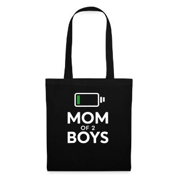 Drôle batterie faible charge Maman de 2 garçons - Sac en tissu - noir - Devant