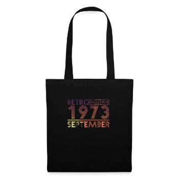 Anniversaire rétro septembre 1973 - Ligne coucher de soleil - Sac en tissu - noir - Devant