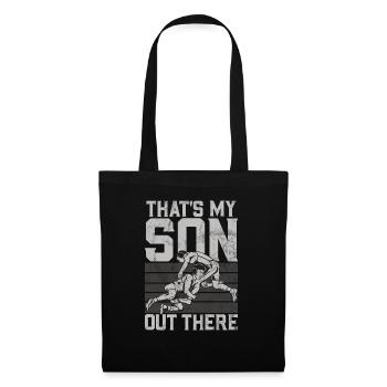 Wrestling Dad Wrestler Men's Father's Day - Tote Bag - black - Front