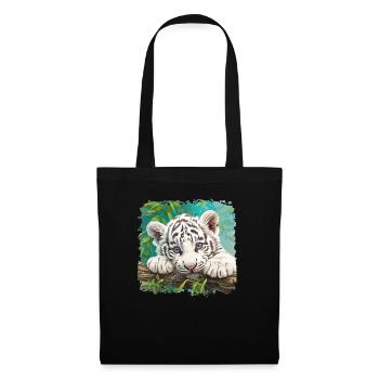 White Tiger Weiße Tiger Weißer Tiger - Stoffbeutel - Schwarz - Vorne
