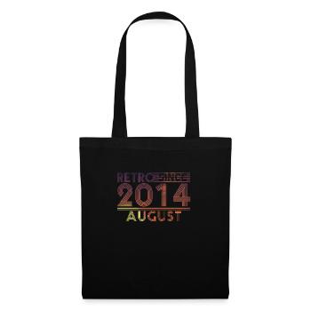 Anniversaire rétro août 2014 - Ligne coucher de soleil - Sac en tissu - noir - Devant