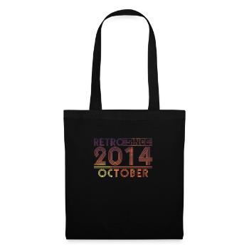 Anniversaire rétro Octobre 2014 - Ligne coucher de soleil - Sac en tissu - noir - Devant