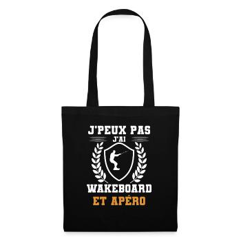 I can't I have wakeboard and humorous aperitif - Stoffbeutel - Schwarz - Vorne