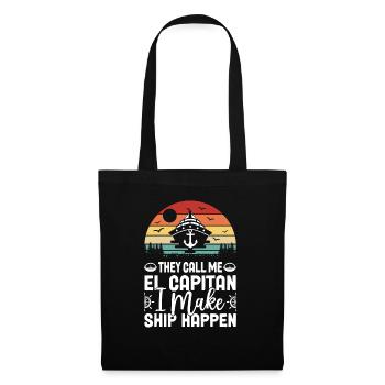 Ship Yacht Boat Vintage Captain - Tote Bag - black - Front