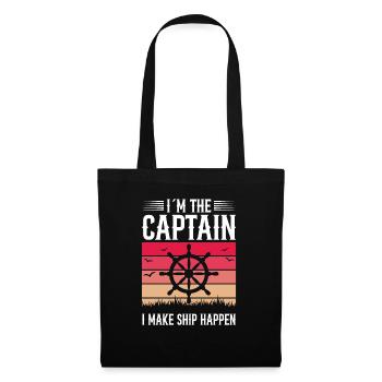 Ship Yacht Boat Vintage Captain - Tote Bag - black - Front
