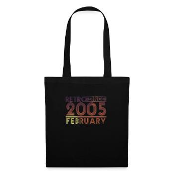 Retro Birthday February 2005 - Sunset line - Tote Bag - black - Front
