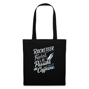 Model Rocketeer, angetrieben von Leidenschaft und Koffein - Stoffbeutel - Schwarz - Vorne
