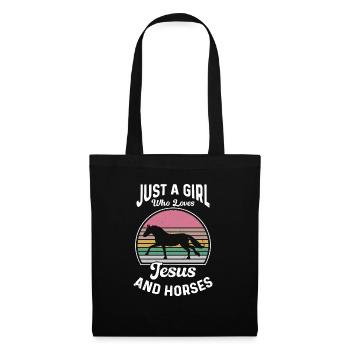 Jesus and Horses Riding Riding - Tote Bag - black - Front