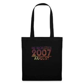 Retro Birthday August 2007 - Sunset line - Tote Bag - black - Front